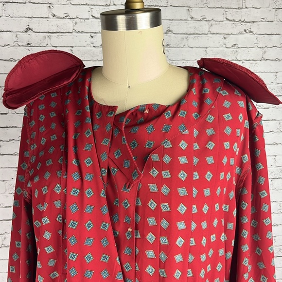 Talbots | Vintage petite red print design long sleeve dress size 12P - Picture 13 of 13